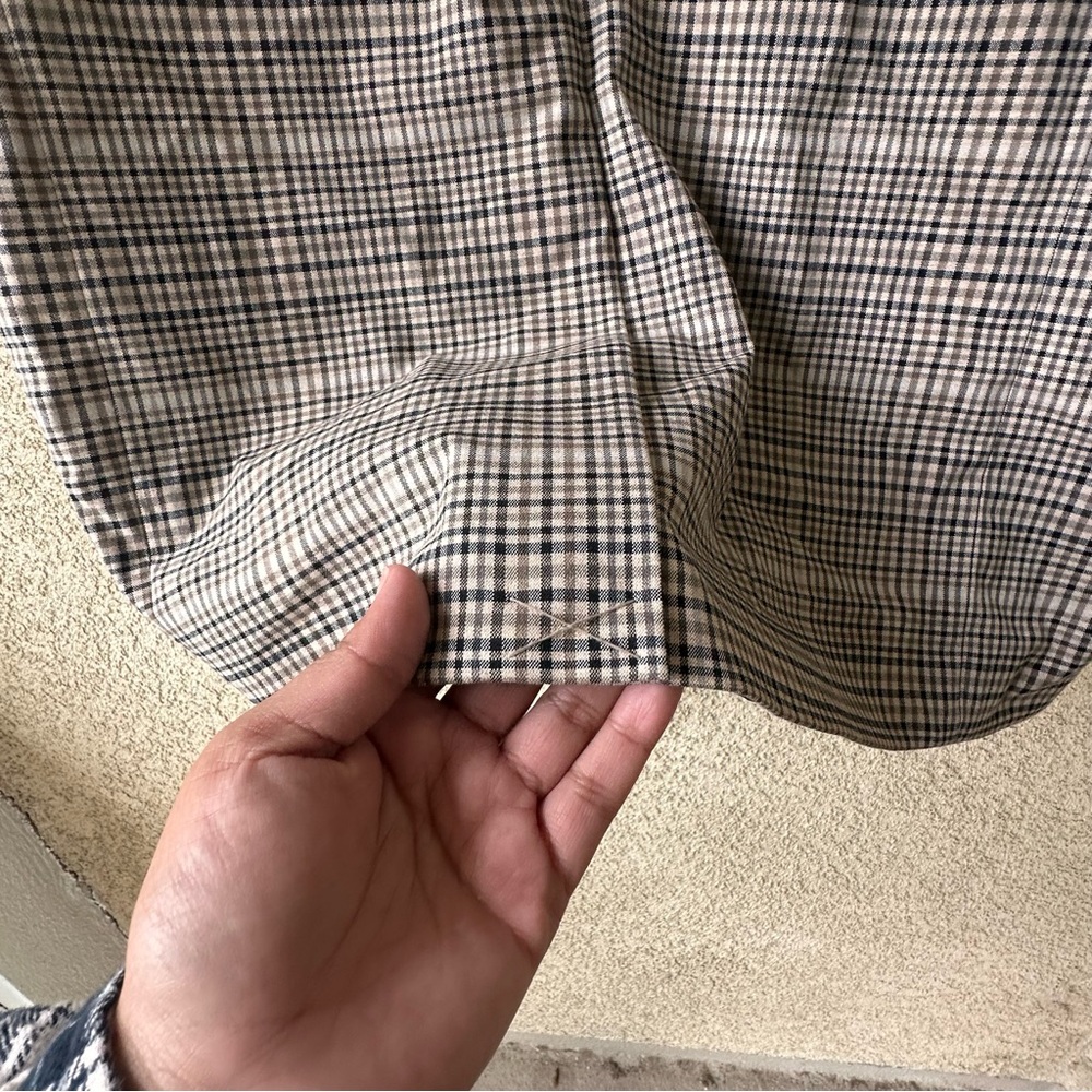 H&M Black patterned/ checkered  beige coat - Picture 12 of 12